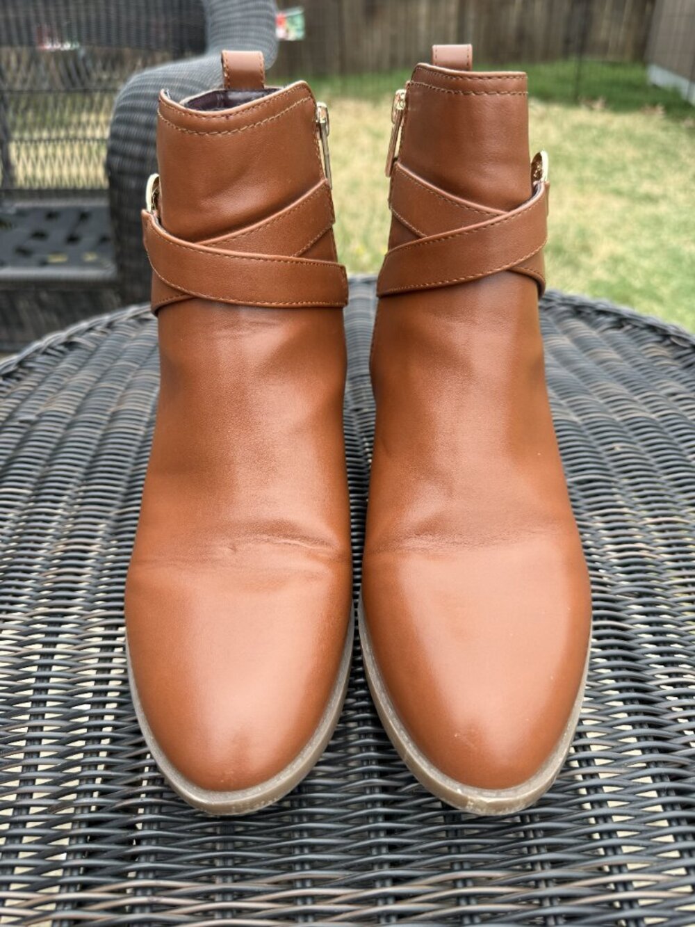 Tommy Hilfiger Women's Diyana Cognac Faux Leather Ankle Boots - Picture 2 of 5
